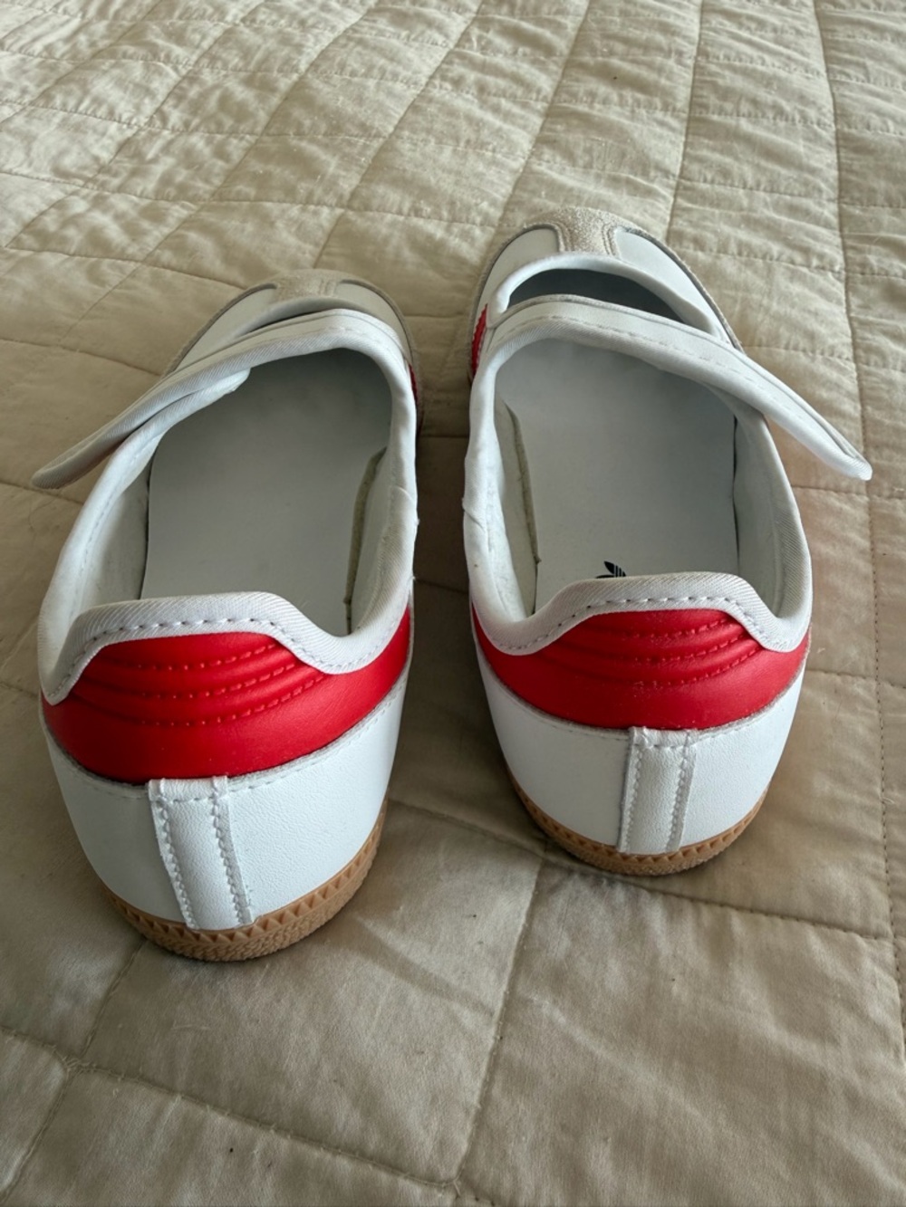 Adidas Kids Red and White Mary Jane Sambas - Picture 9 of 10